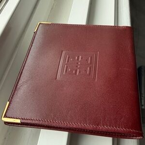 Givenchy Burgundy Bi-fold Wallet with Gold Accents